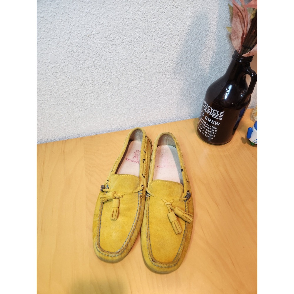 Vicomte A Suede Driving Loafers Yellow Men's EU 42 US 9‎ Portugal Rubber Sole